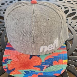 Neff Gray Cap with Colorful Brim